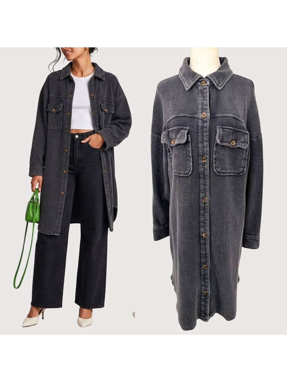 Anthropologie Pilcro Ribbed Knit Duster Shacket XS